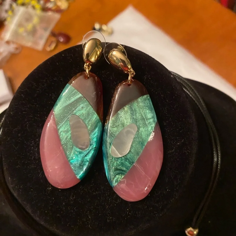 Teal and Pink Necklace Set